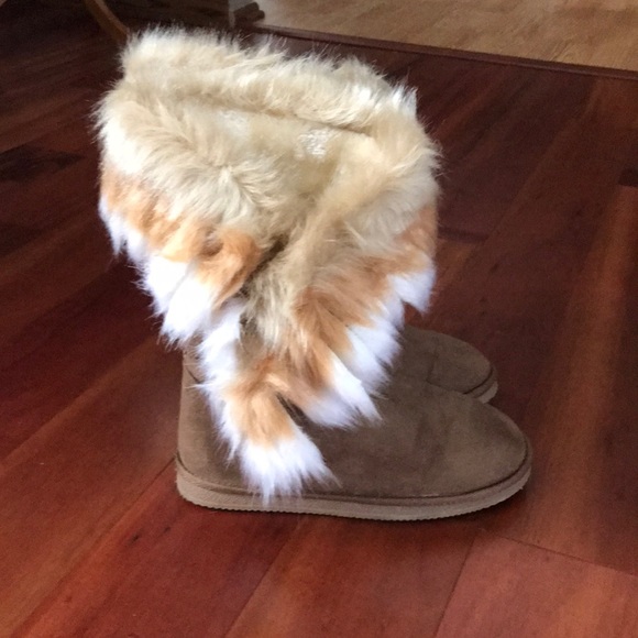 justfab fuzzy boots